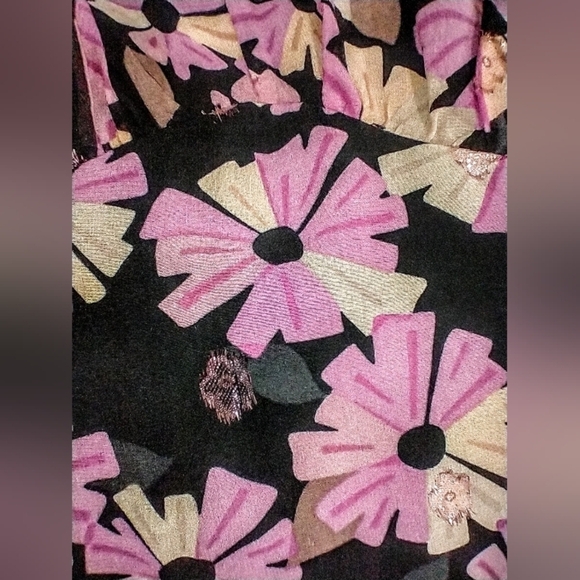 RETRO FLORAL SILK DRESS - Picture 8 of 13